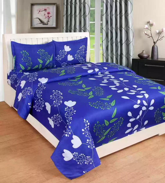 90 X 100 204 TC Cotton Double Floral Flat Bedsheet (Pack of 2 pillow cover) 🔥FOR THE 1ST 100 CUSTOMERS ONLY🔥